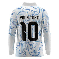 Custom Argentina Football Long Sleeve Polo Shirt Artistic Pattern-Paintings Inspired White Color - Wonder Print Shop