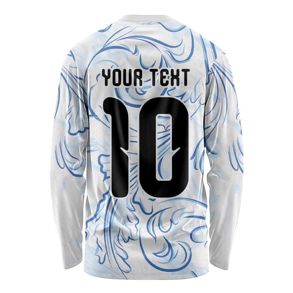 Custom Argentina Football Long Sleeve Shirt Artistic Pattern-Paintings Inspired White Color - Wonder Print Shop