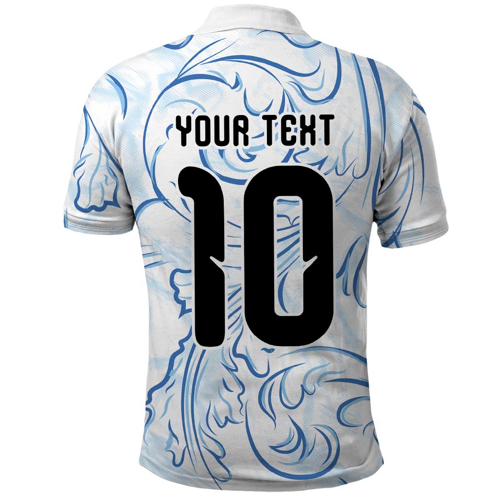 Custom Argentina Football Polo Shirt Artistic Pattern-Paintings Inspired White Color - Wonder Print Shop