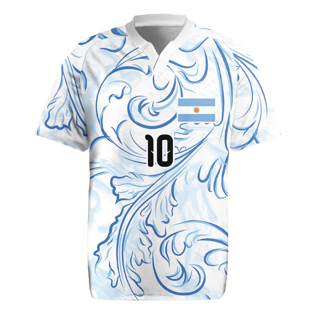 Custom Argentina Football Rugby Jersey Artistic Pattern-Paintings Inspired White Color - Wonder Print Shop