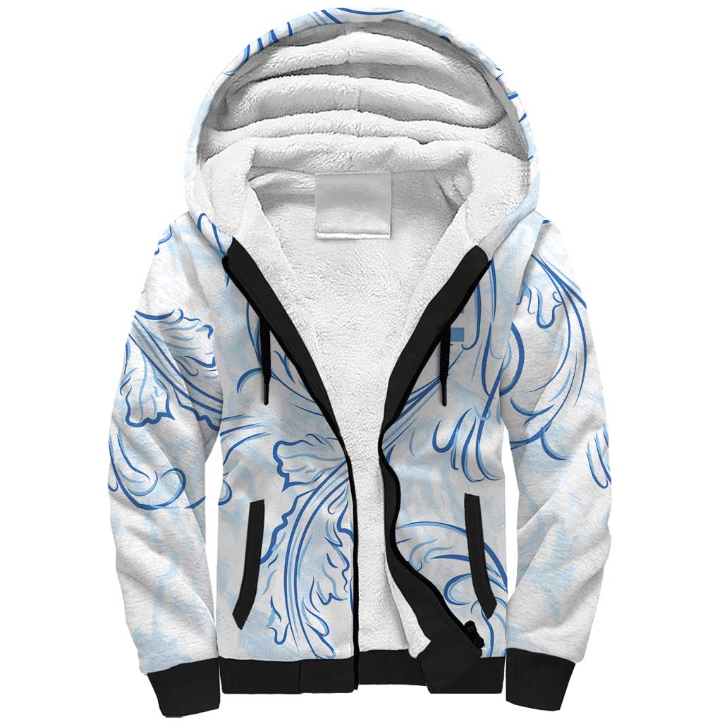 Custom Argentina Football Sherpa Hoodie Artistic Pattern-Paintings Inspired White Color - Wonder Print Shop