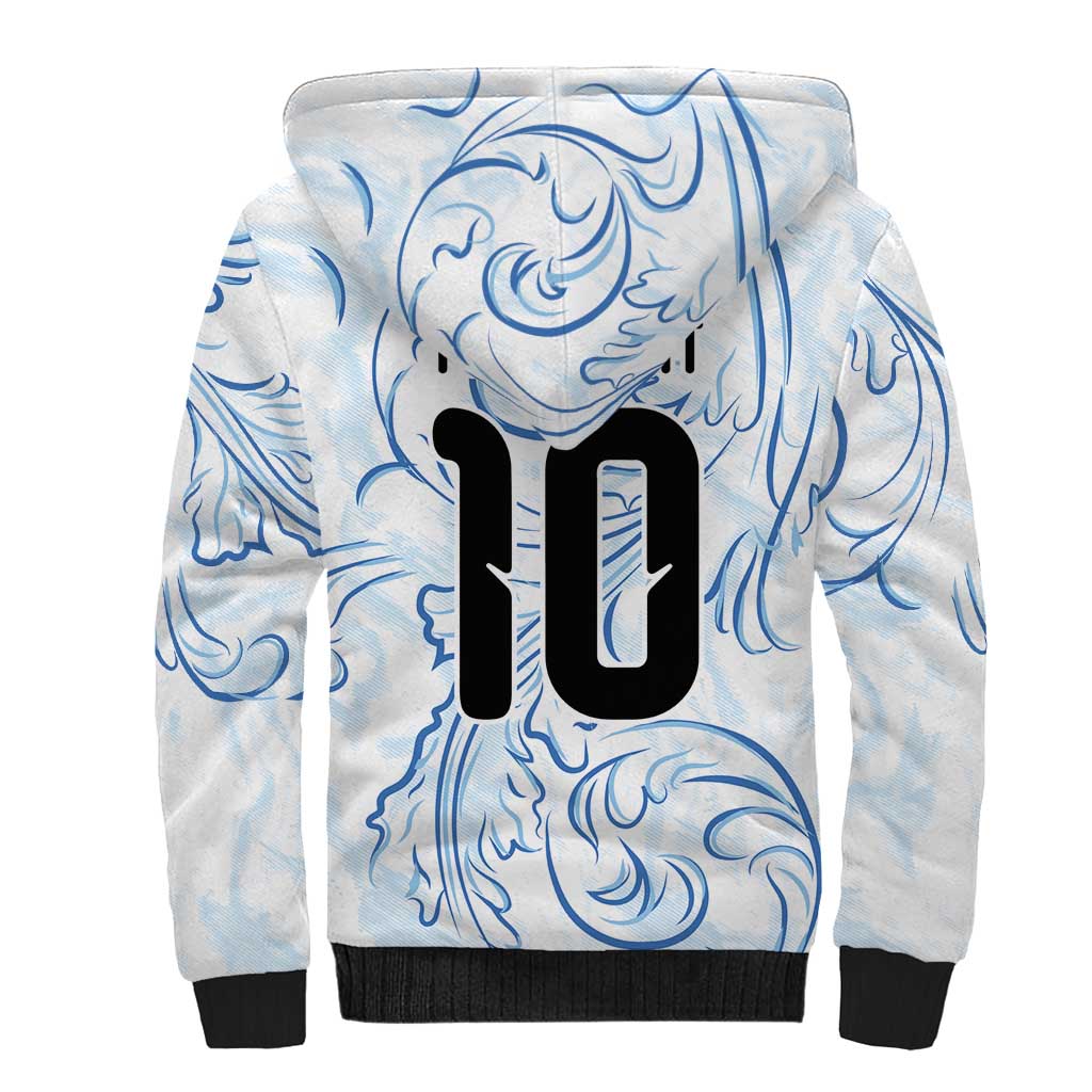 Custom Argentina Football Sherpa Hoodie Artistic Pattern-Paintings Inspired White Color - Wonder Print Shop