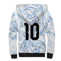 Custom Argentina Football Sherpa Hoodie Artistic Pattern-Paintings Inspired White Color - Wonder Print Shop