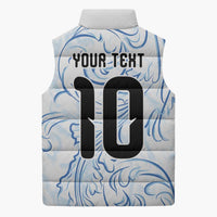 Custom Argentina Football Sleeveless Puffer Jacket Artistic Pattern-Paintings Inspired White Color - Wonder Print Shop