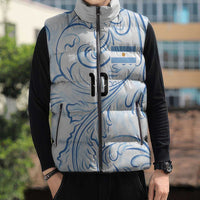 Custom Argentina Football Sleeveless Puffer Jacket Artistic Pattern-Paintings Inspired White Color - Wonder Print Shop