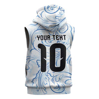 Custom Argentina Football Sleeveless Zip Hoodie Artistic Pattern-Paintings Inspired White Color - Wonder Print Shop