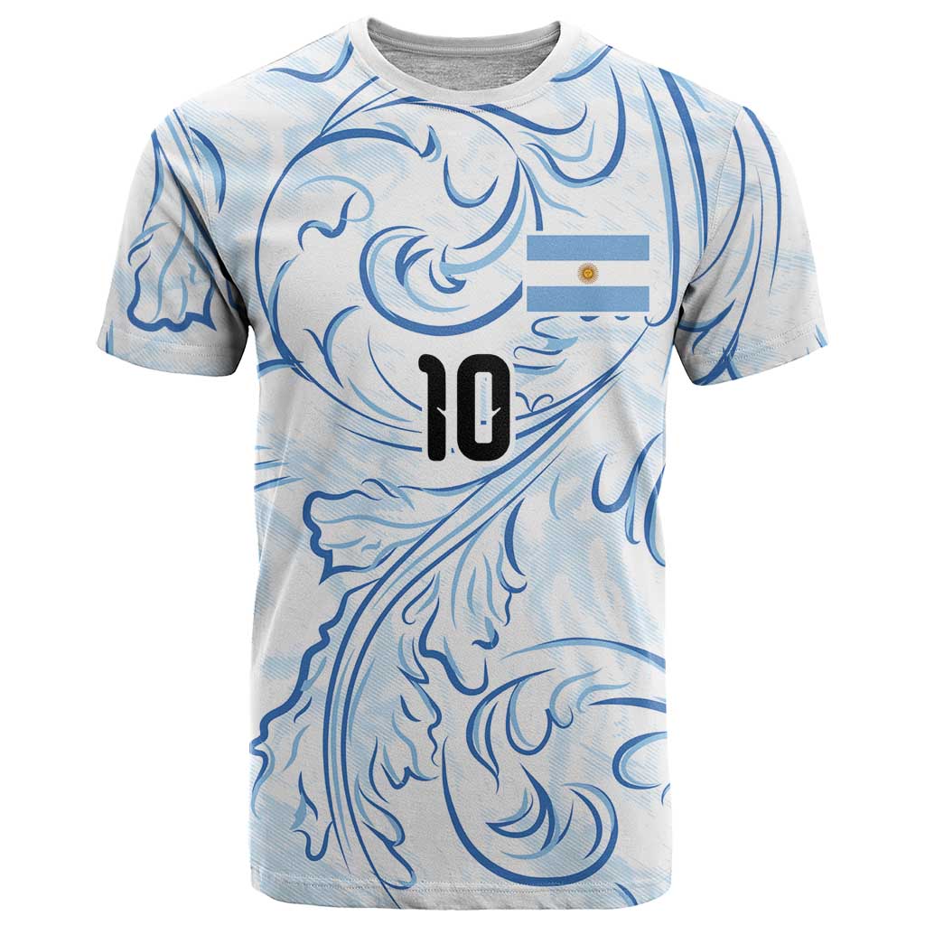 Custom Argentina Football T Shirt Artistic Pattern-Paintings Inspired White Color - Wonder Print Shop