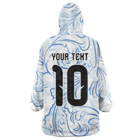 Custom Argentina Football Wearable Blanket Hoodie Artistic Pattern-Paintings Inspired White Color - Wonder Print Shop