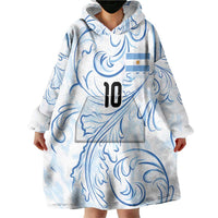 Custom Argentina Football Wearable Blanket Hoodie Artistic Pattern-Paintings Inspired White Color - Wonder Print Shop