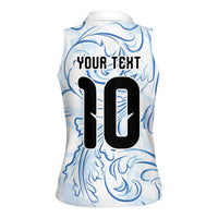 Custom Argentina Football Women Sleeveless Polo Shirt Artistic Pattern-Paintings Inspired White Color - Wonder Print Shop