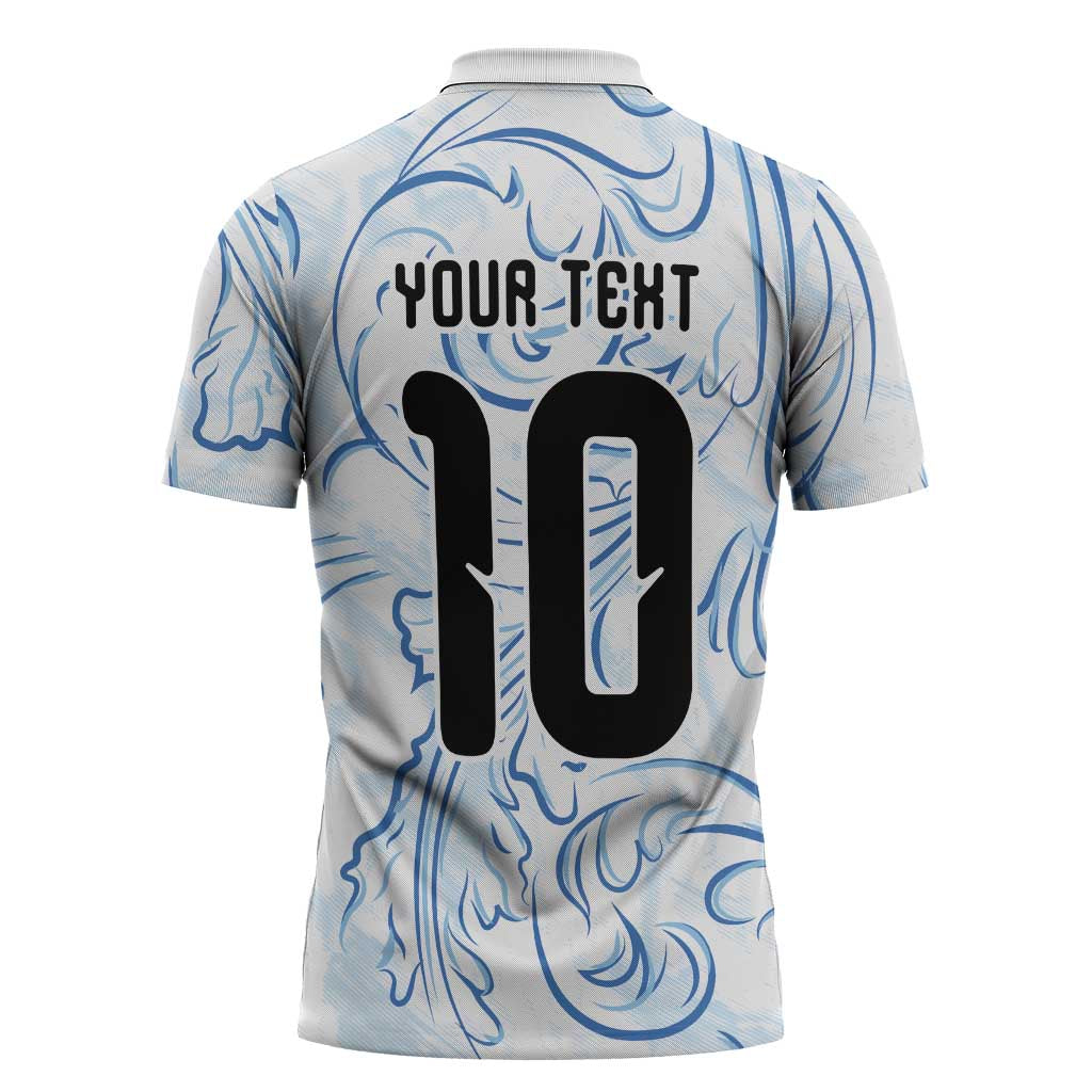 Custom Argentina Football Zipper Polo Shirt Artistic Pattern-Paintings Inspired White Color - Wonder Print Shop
