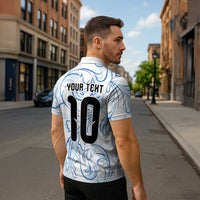 Custom Argentina Football Zipper Polo Shirt Artistic Pattern-Paintings Inspired White Color - Wonder Print Shop