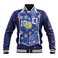Custom Netherlands Football Baseball Jacket Starry Night Inspired-Sporty Style - Wonder Print Shop