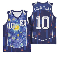 Custom Netherlands Football Basketball Jersey Starry Night Inspired-Sporty Style - Wonder Print Shop