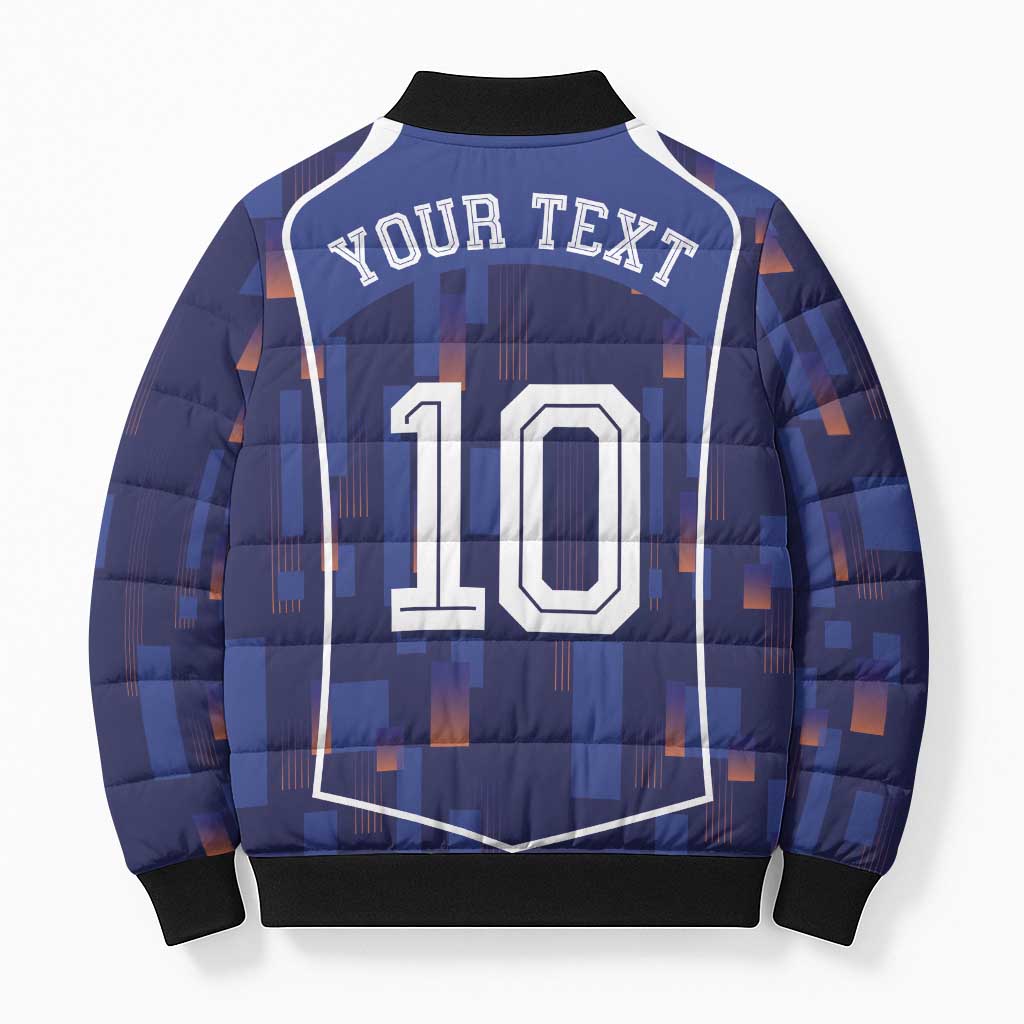 Custom Netherlands Football Bomber Puffer Jacket Starry Night Inspired-Sporty Style - Wonder Print Shop