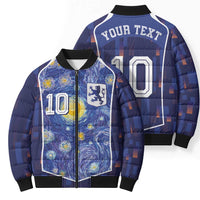 Custom Netherlands Football Bomber Puffer Jacket Starry Night Inspired-Sporty Style - Wonder Print Shop