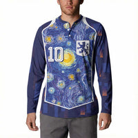 Custom Netherlands Football Button Sweatshirt Starry Night Inspired-Sporty Style - Wonder Print Shop