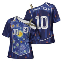 Custom Netherlands Football Cross Shoulder Shirt Starry Night Inspired-Sporty Style - Wonder Print Shop