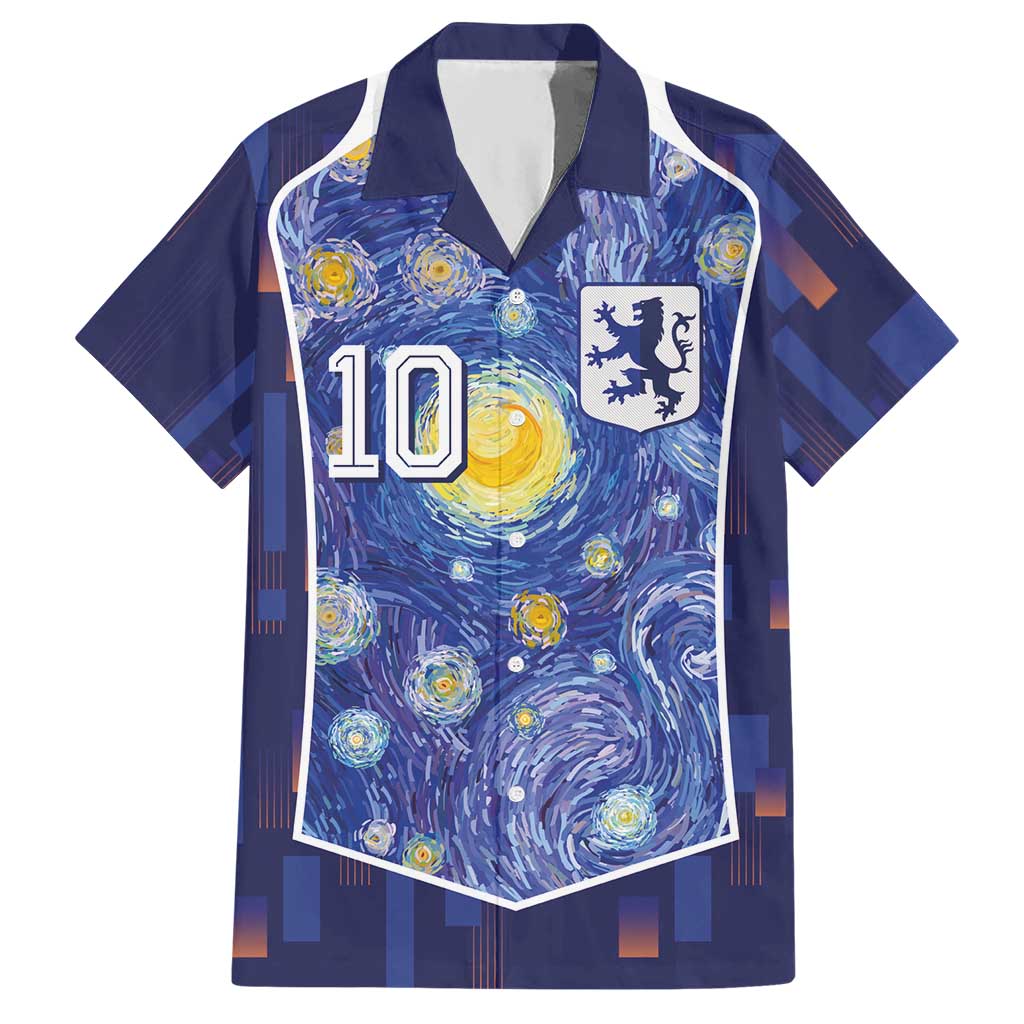 Custom Netherlands Football Hawaiian Shirt Starry Night Inspired-Sporty Style - Wonder Print Shop