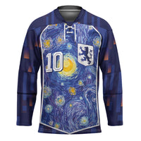Custom Netherlands Football Hockey Jersey Starry Night Inspired-Sporty Style - Wonder Print Shop