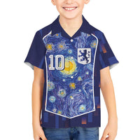 Custom Netherlands Football Kid Hawaiian Shirt Starry Night Inspired-Sporty Style - Wonder Print Shop