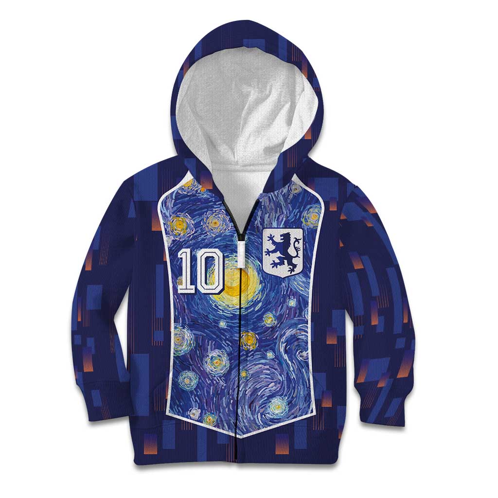 Custom Netherlands Football Kid Hoodie Starry Night Inspired-Sporty Style - Wonder Print Shop