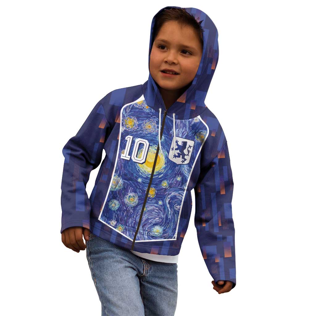 Custom Netherlands Football Kid Hoodie Starry Night Inspired-Sporty Style - Wonder Print Shop