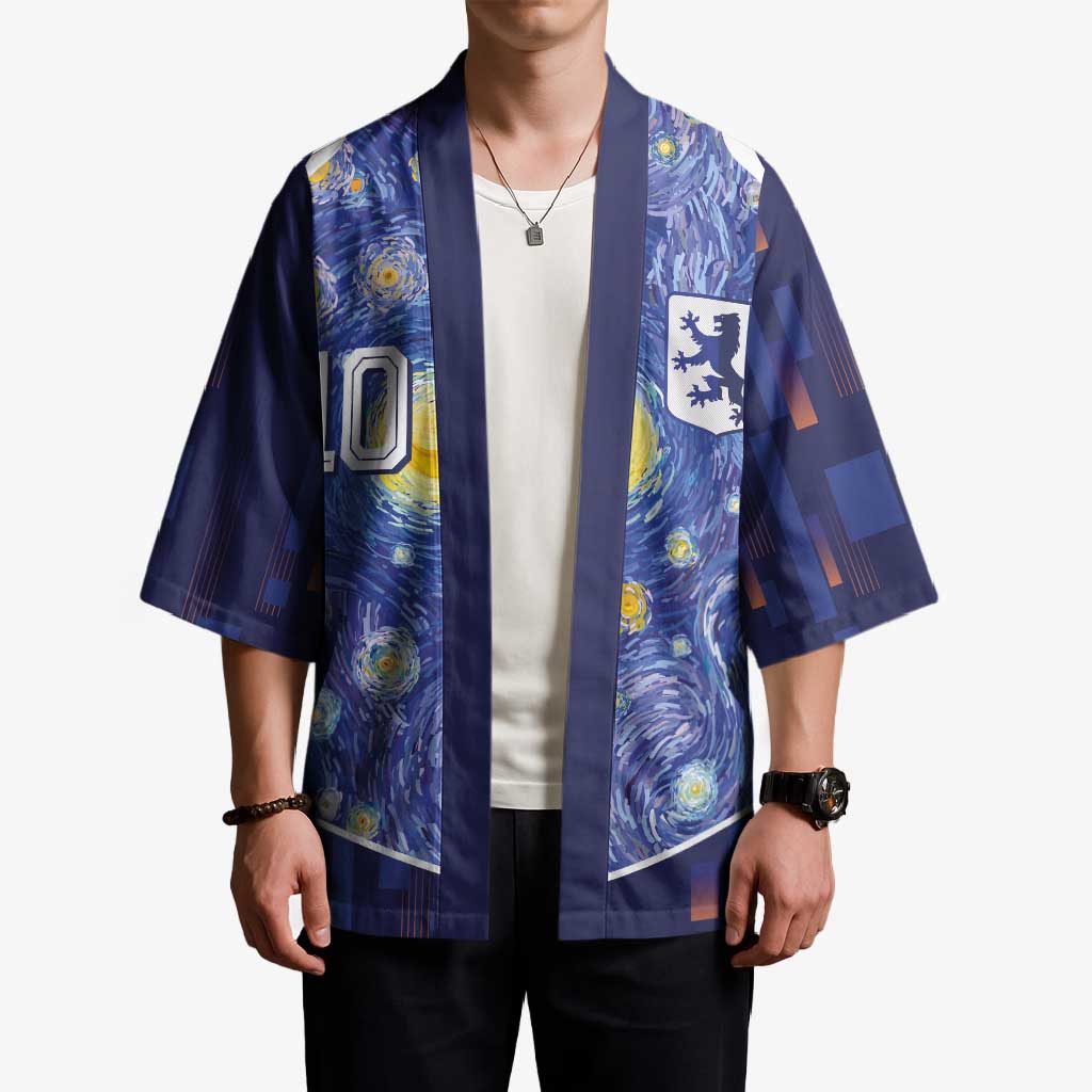 Custom Netherlands Football Kimono Starry Night Inspired-Sporty Style - Wonder Print Shop