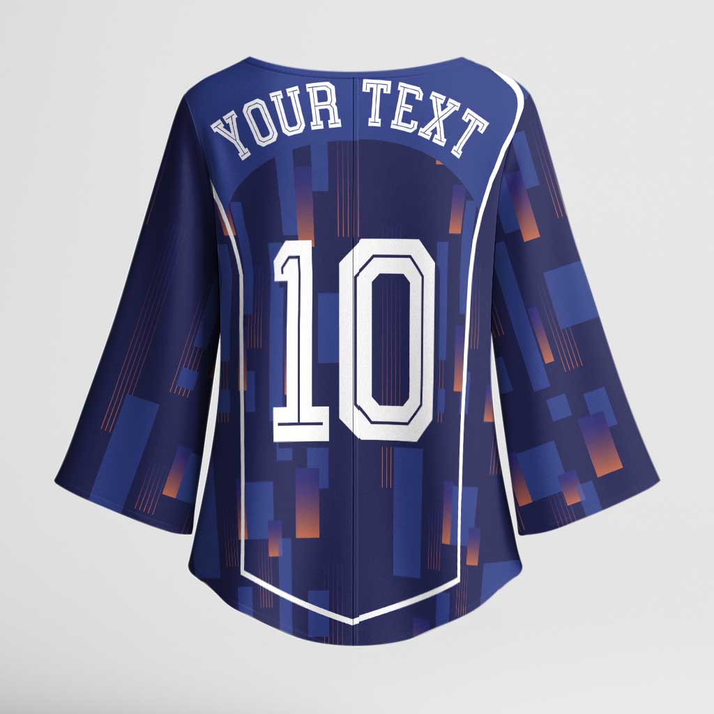Custom Netherlands Football Kimono Sleeve Blouse Starry Night Inspired-Sporty Style - Wonder Print Shop