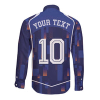 Custom Netherlands Football Long Sleeve Button Shirt Starry Night Inspired-Sporty Style - Wonder Print Shop