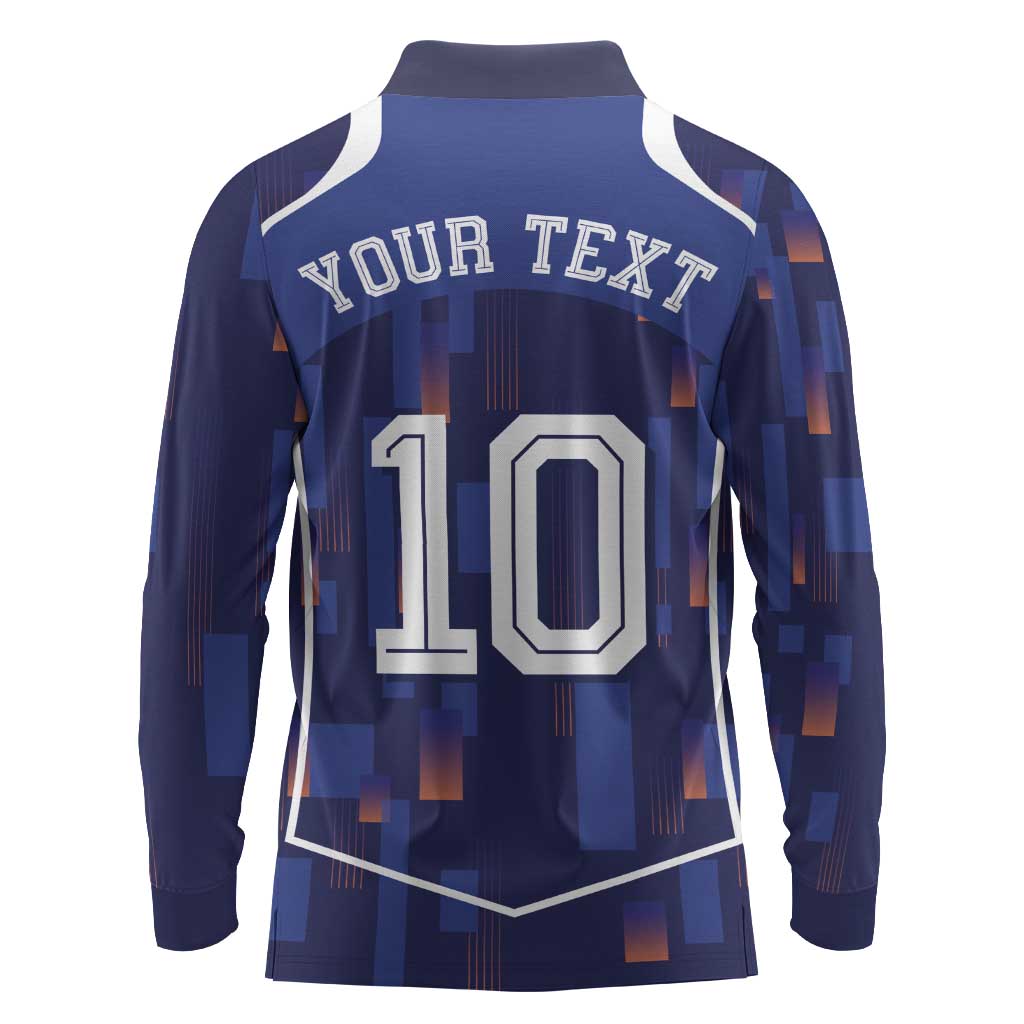 Custom Netherlands Football Long Sleeve Polo Shirt Starry Night Inspired-Sporty Style - Wonder Print Shop