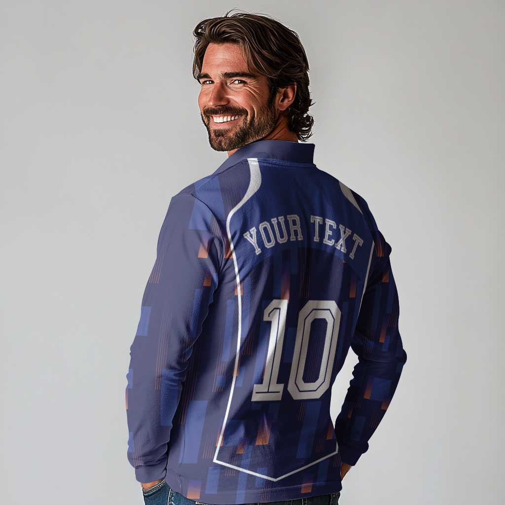 Custom Netherlands Football Long Sleeve Polo Shirt Starry Night Inspired-Sporty Style - Wonder Print Shop