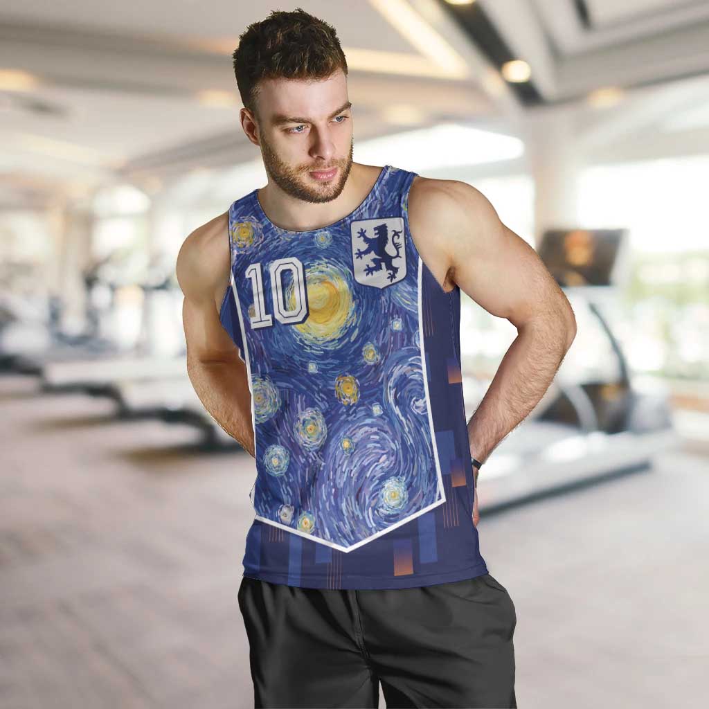 Custom Netherlands Football Men Tank Top Starry Night Inspired-Sporty Style - Wonder Print Shop