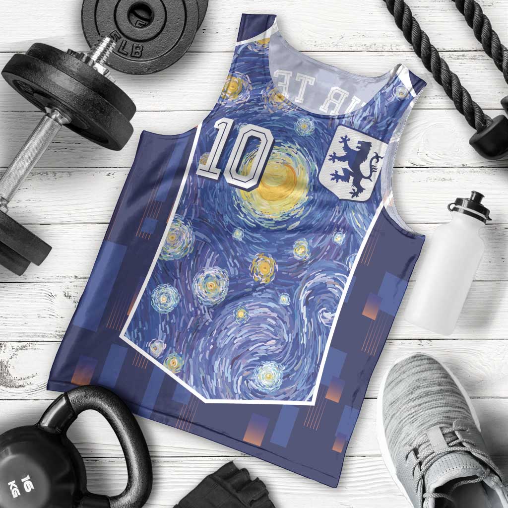 Custom Netherlands Football Men Tank Top Starry Night Inspired-Sporty Style - Wonder Print Shop