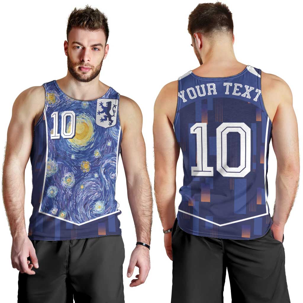 Custom Netherlands Football Men Tank Top Starry Night Inspired-Sporty Style - Wonder Print Shop