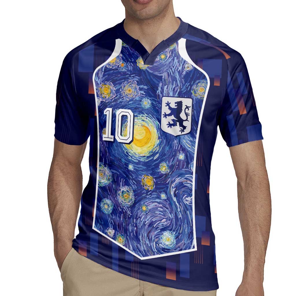 Custom Netherlands Football Rugby Jersey Starry Night Inspired-Sporty Style - Wonder Print Shop