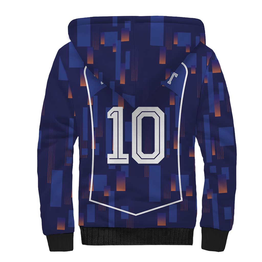 Custom Netherlands Football Sherpa Hoodie Starry Night Inspired-Sporty Style - Wonder Print Shop
