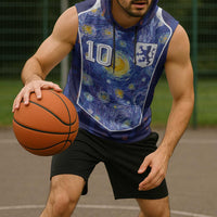 Custom Netherlands Football Sleeveless Hoodie Starry Night Inspired-Sporty Style - Wonder Print Shop