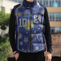 Custom Netherlands Football Sleeveless Puffer Jacket Starry Night Inspired-Sporty Style - Wonder Print Shop
