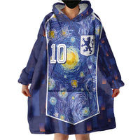 Custom Netherlands Football Wearable Blanket Hoodie Starry Night Inspired-Sporty Style - Wonder Print Shop