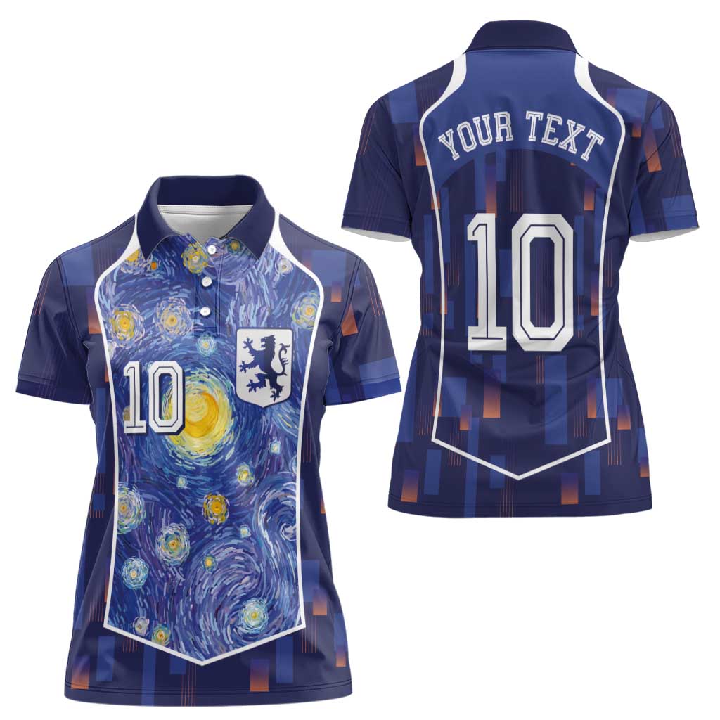 Custom Netherlands Football Women Polo Shirt Starry Night Inspired-Sporty Style - Wonder Print Shop