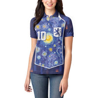 Custom Netherlands Football Women Polo Shirt Starry Night Inspired-Sporty Style - Wonder Print Shop