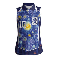 Custom Netherlands Football Women Sleeveless Polo Shirt Starry Night Inspired-Sporty Style - Wonder Print Shop