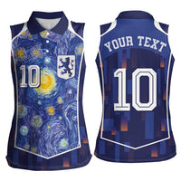 Custom Netherlands Football Women Sleeveless Polo Shirt Starry Night Inspired-Sporty Style - Wonder Print Shop