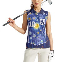 Custom Netherlands Football Women Sleeveless Polo Shirt Starry Night Inspired-Sporty Style - Wonder Print Shop