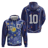 Custom Netherlands Football Zip Hoodie Starry Night Inspired-Sporty Style - Wonder Print Shop