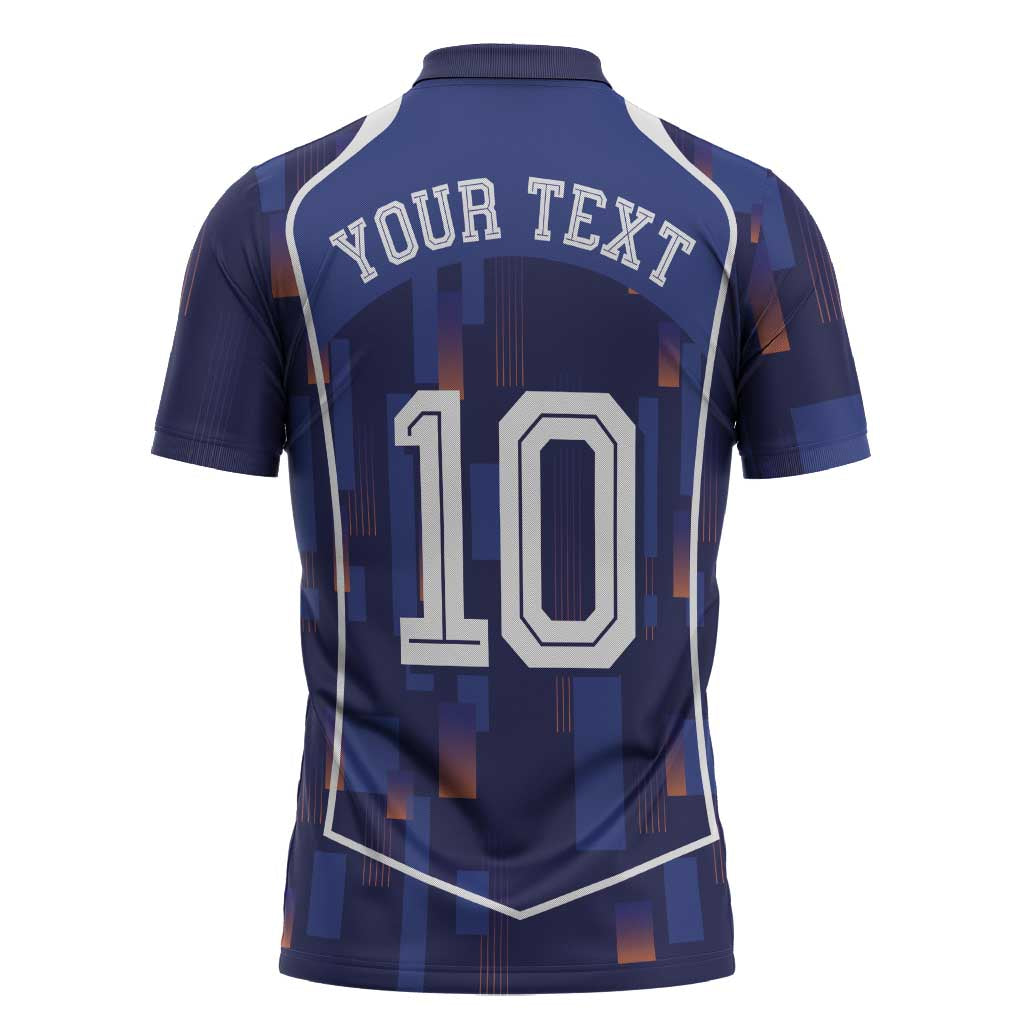 Custom Netherlands Football Zipper Polo Shirt Starry Night Inspired-Sporty Style - Wonder Print Shop