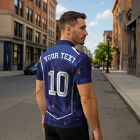 Custom Netherlands Football Zipper Polo Shirt Starry Night Inspired-Sporty Style - Wonder Print Shop