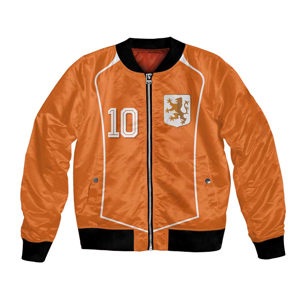 Custom Netherlands Football Bomber Jacket Lion King-Inspired T90 Sporty Style - Wonder Print Shop