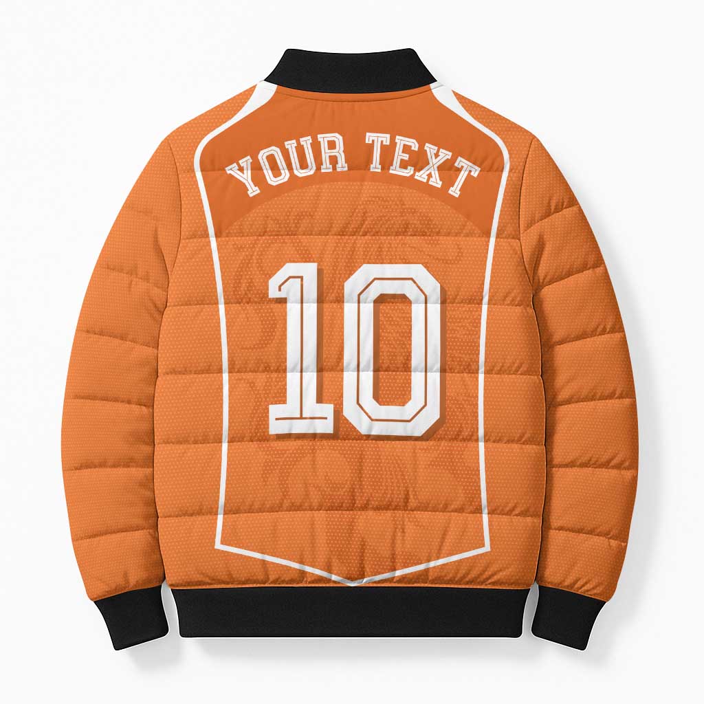 Custom Netherlands Football Bomber Puffer Jacket Lion King-Inspired T90 Sporty Style - Wonder Print Shop